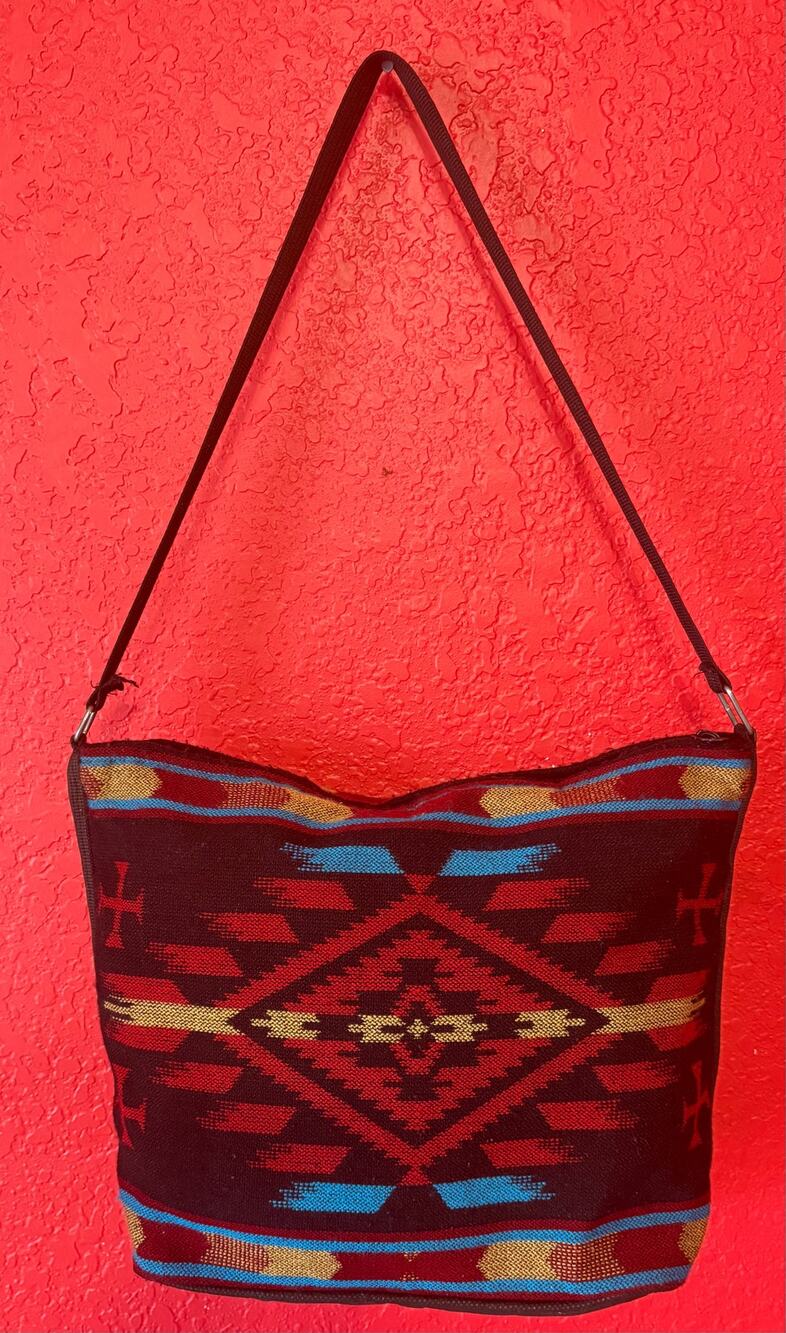 Vintage EL PASO SADDLE BLANKET CO. Handbag Purse TOTE Southwest AZTEC SHOULDER!